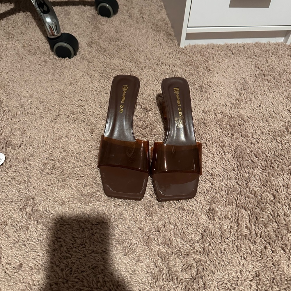 Chic Brown Heeled Mules